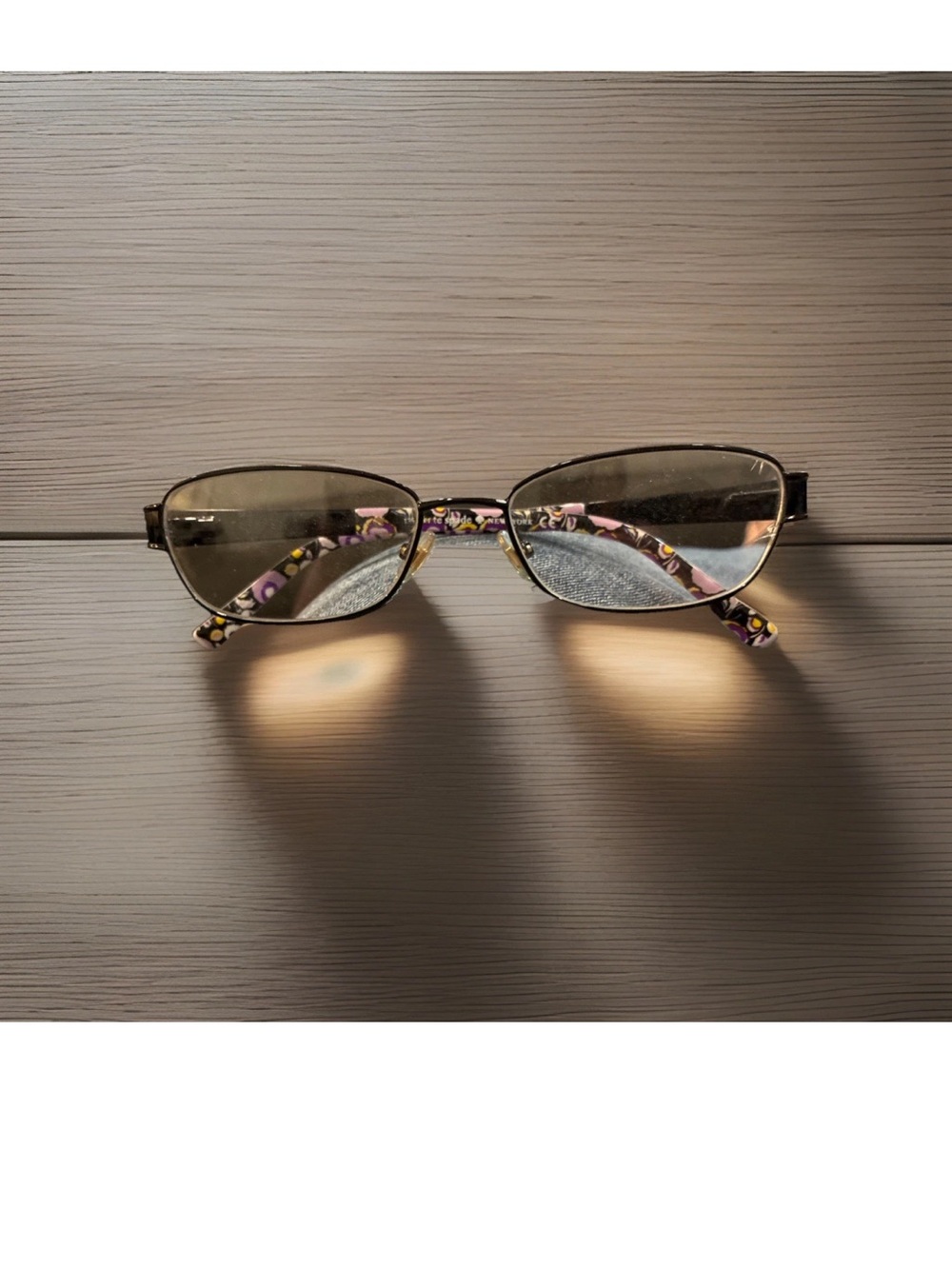 kate spade Rectangular Reading Glasses with Purple Floral Temples